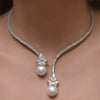 Colier elegant din argint strălucitor cu perle