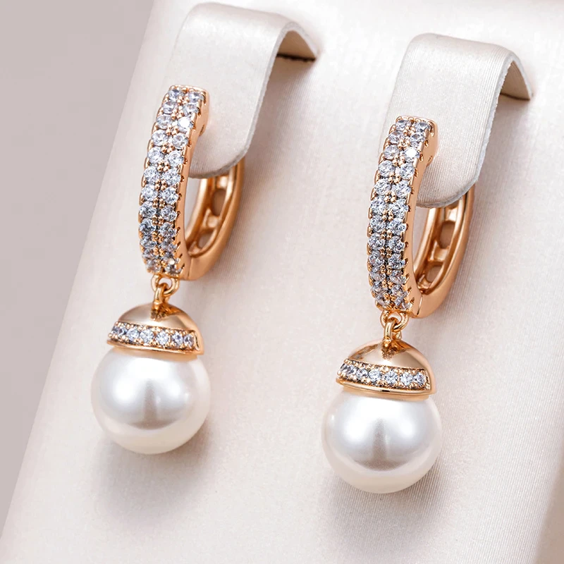 Cercei de perle elegante cu sclipici
