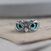 Owl inel fericit reglabil în argint și Opal