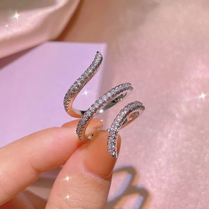 Inel spiralat elegant și reglabil cu spirală strălucitoare din argint 925