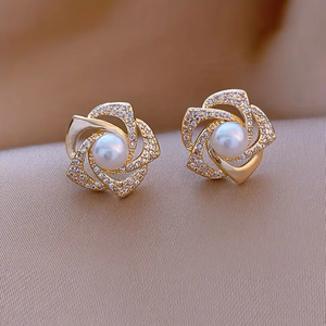 Elegant Cercei de perle spiralate strălucitoare